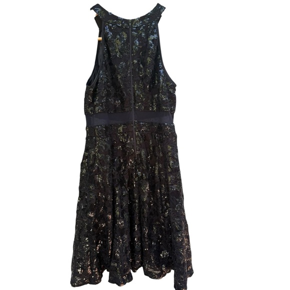 Honey & Rosie Womens Black Sequin High Neck Dress Size M retro vibes Whimsigoth - Picture 8 of 15